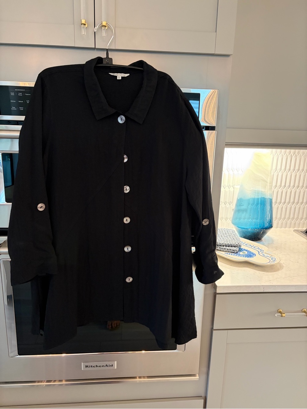 John Mark Black Casual Top